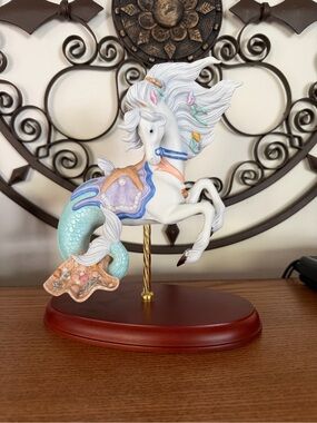 Lenox Ocean Fantasy Carousel Seahorse Horse Mermaid Hippocampus 2002 Porcelain